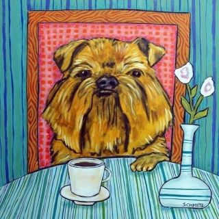 Brussels Griffon Coffee Picture Animal Dog Art Tile