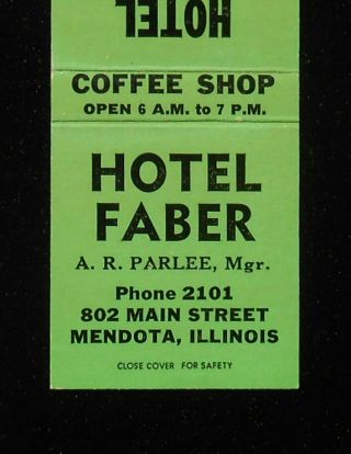 1950s Hotel Faber A.  R.  Parlee Phone 2101 Licondo Freeport Mendota Il La Salle C
