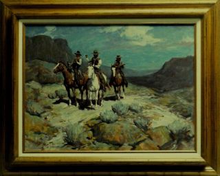 Ron Crooks; Outlaw Cowboys On Horseback; Painting