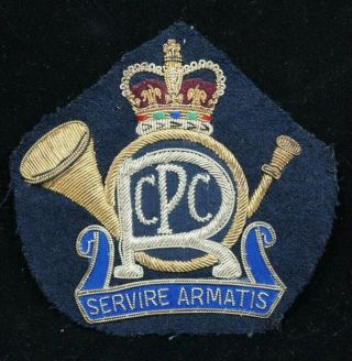 Post Ww2 Era Royal Canadian Pay Corps Bullion Blazer Patch