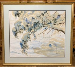 Ted Schuyler Artist Watercolor Signed & Dated 1973 Framed Matted