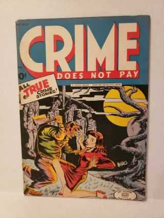 1944 Crime Does Not Pay 33 Pre - Code Hunchbck Hanging & Hatchet Girl Cover