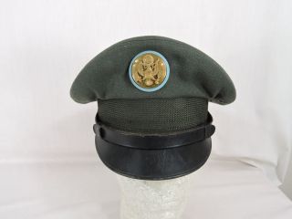 Vintage 1958 Us Army Dress Uniform Hat Service Cap Wool Ag 44 Eagle Badge 6 7/8