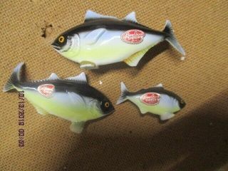 Vintage Shicken Japan Fish Set 3 Bone China Fish 3 ",  2 5/8 ",  1 3/4 " Co