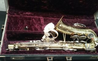 Vintage Buescher Aristocrat Brass Alto Saxophone Ser 356454 With Hard Case