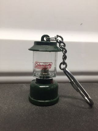 Vintage Green Coleman Mini Led Key Chain Lantern Flashlight,  Camping