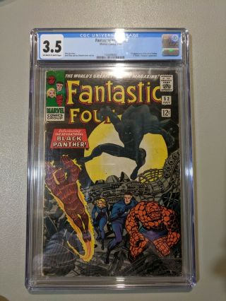 Fantastic Four 52 Cgc 3.  5 Ow/white Pages - 1st Black Panther