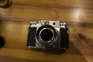 Voigtlander Prominent II vintage camera with Dynaron 4.  5/100 lens near 2