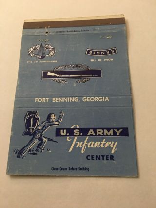 Vintage Matchbook Cover Matchcover Us Army Infantry Center Fort Benning Ga