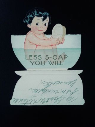 Vintage Bath Tub Soap VALENTINE ' S DAY CARD 2