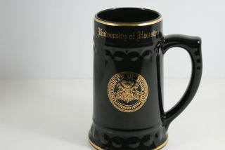 University Of Houston Beer Stein Black Ceramic Gold Trimmed