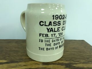 1902 - S Class Diner Yale Club Feb 17 1906 Class Reunion Stein Days of Naughty Two 3