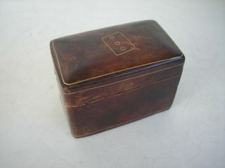 Vintage Leather Card Holder Box - Made In Italy