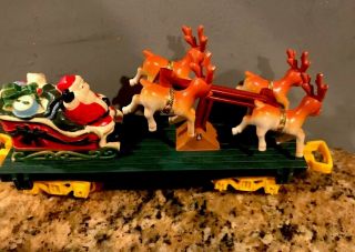 Toy State 1992 1993 North Pole Express Christmas Magic Train Santa Reindeer Car