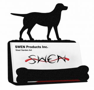 Swen Products Labrador Dog Black Metal Business Card Holder