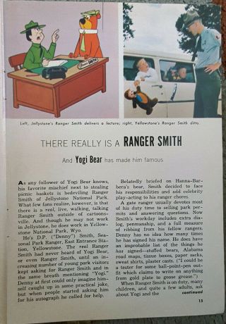 Tv Guide Ad =) 1963 Yogi Bear Ranger Smith Jellystone Yellowstone National Park