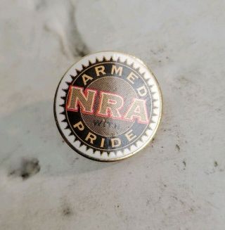 Nra Armed With Pride Round Enamel Lapel Hat Pin