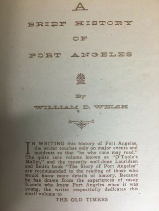 Vintage A Brief History of Port Angeles Washington 3rd Printing 1948 3