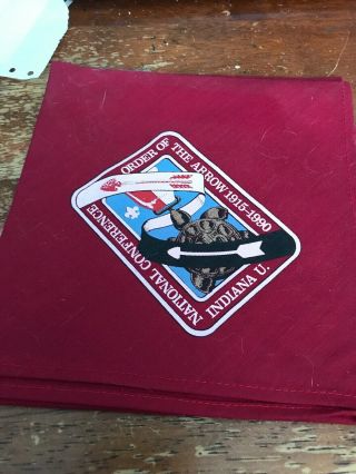 1990 Noac Neckerchief Maroon National Order Of The Arrow Conference C - 627g