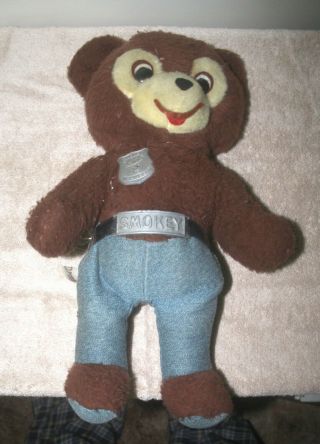 Vintage Knickerbocker Talking Smokey The Bear Plush Toy - -