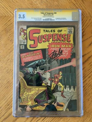 Tales Of Suspense 50 Signed By Stan Lee 1st Appearance Mandarin 3.  5 Vg - Cgc