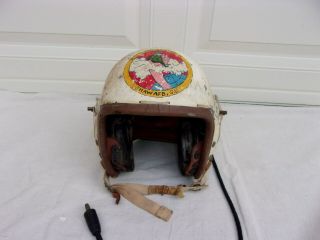 Usaf P - 4 Flight Helmet With Painted Unit Insignia On Front Cool