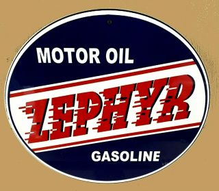 Zephyr Motor Oil Gasoline Aluminum Metal Sign 12 "