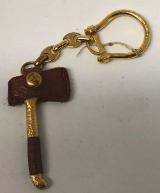 Axe / Hatchet Mid Century Italian Novelty Key Ring / Keychain Vintage