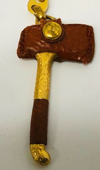Axe / Hatchet Mid Century Italian Novelty Key Ring / Keychain Vintage 2
