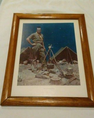 Norman Rockwell " The Scoutmaster " Framed Print,  14 