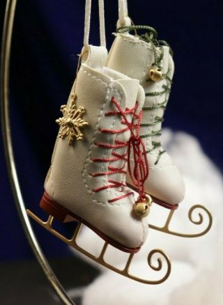 White Leather Ice Skates Ornament Sports Hallmark 2003