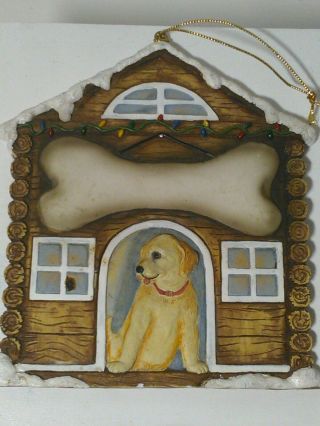 Christmas Ornament Big Sky Canine Yellow Lab At Log Cabin You Personalize