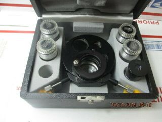 Q121) Wild Heerbrugg 20099 Lens Kit W/ 4 Fluotar Hi Microscope Objective Lenses