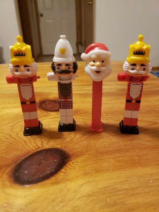 4 Piece Christmas Pez Candy Dispenser Santa Nutcracker
