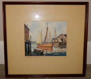 John Cuthbert Hare watercolor FISHING BOATS AT PROVINCETOWN 3