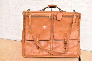 $1500 Vintage Hartmann Belting All Leather Luggage Hanging Garment Bag Travel