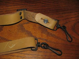French mustard brown color leather rifle smg sling Mat - 49 mat swivels 3
