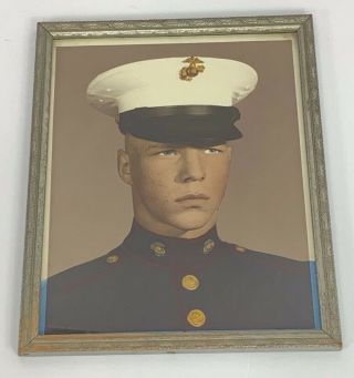 Vintage Usmc Marines Framed Portrait Photo