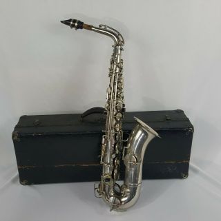 King Hn White Saxophone Silver Vintage 1920 