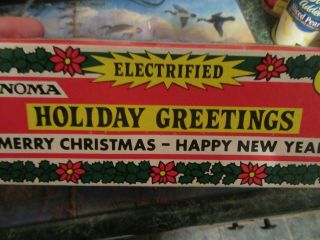 Vintage Noma Merry Christmas Happy Year Greeting Light Lamp Box