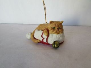 Greenwich Workshop Will Bullas Jingle This Grumpy Kitty Cat Christmas Ornament
