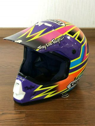 Vintage Shoei Motocross Helmet Troy Lee Vf - X Damon Bradshaw