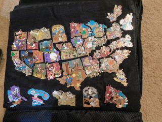Disney American Adventure Mystery Pin Complete Set All 50 States Plus 3 Chasers