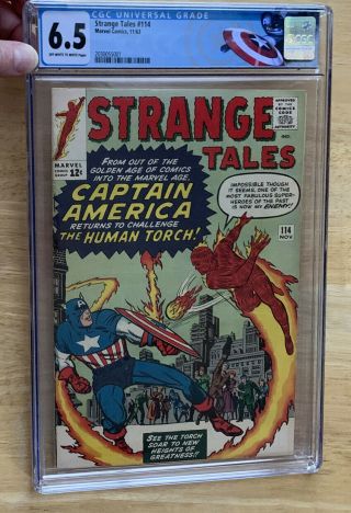 Strange Tales 114 Cgc Fine,  6.  5 1st Silver Age Captain America