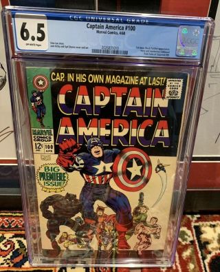 Captain America 100 Cgc 6.  5 Stan Lee & Kirby Black Key Issue