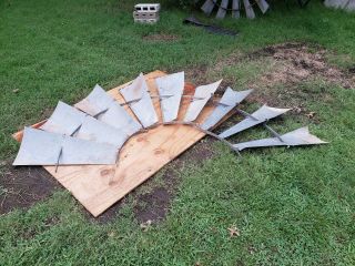 8ft Aermotor Windmill Sail Fan Three 3 Blade Sections Vintage Makes A Half