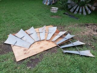 8ft Aermotor Windmill Sail Fan THREE 3 Blade Sections vintage MAKES A HALF 2