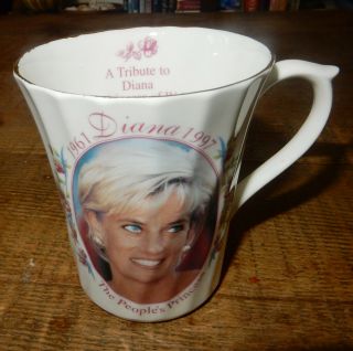 A Tribute To Diana The Princess Of Wales 1961 - 97 Memorial Fine China Tea Cup