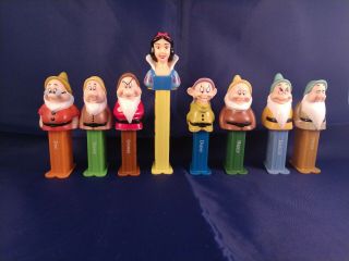 Set Of (8) Disney Snow White And The Seven 7 Dwarfs Pez Dispensers