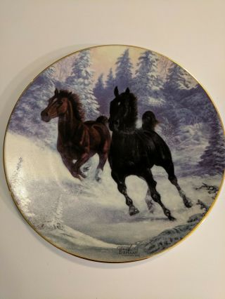 Collectible Horse Plate By Chuck Dehaan " Winter 